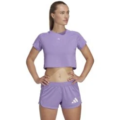 Adidas AEROREADY Train Essentials Crop T-Shirt Dames - Violet Fuse HR7790