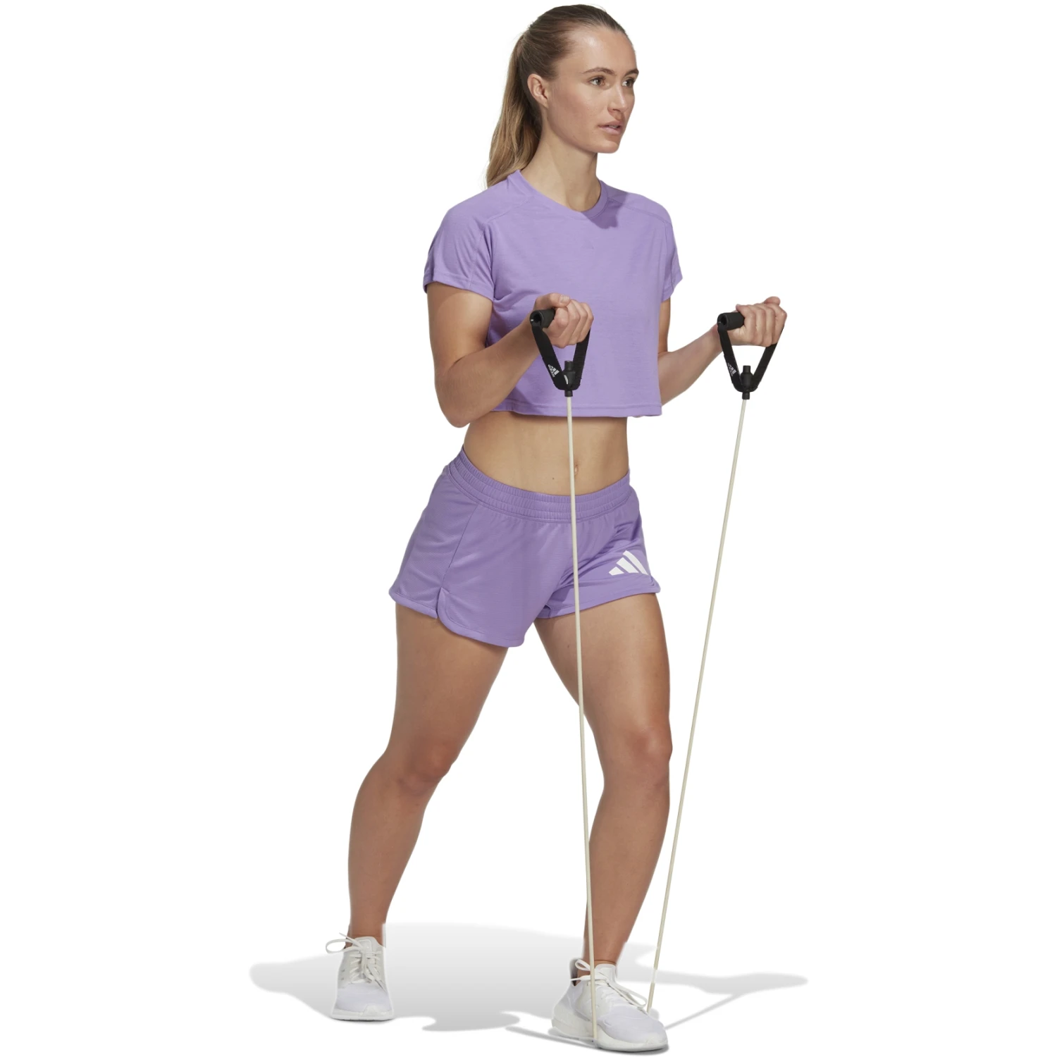 Adidas AEROREADY Train Essentials Crop T-Shirt Dames - Violet Fuse HR7790 5 Adidas AEROREADY Train Essentials Crop T-Shirt Dames - Violet Fuse HR7790 - Afbeelding 3