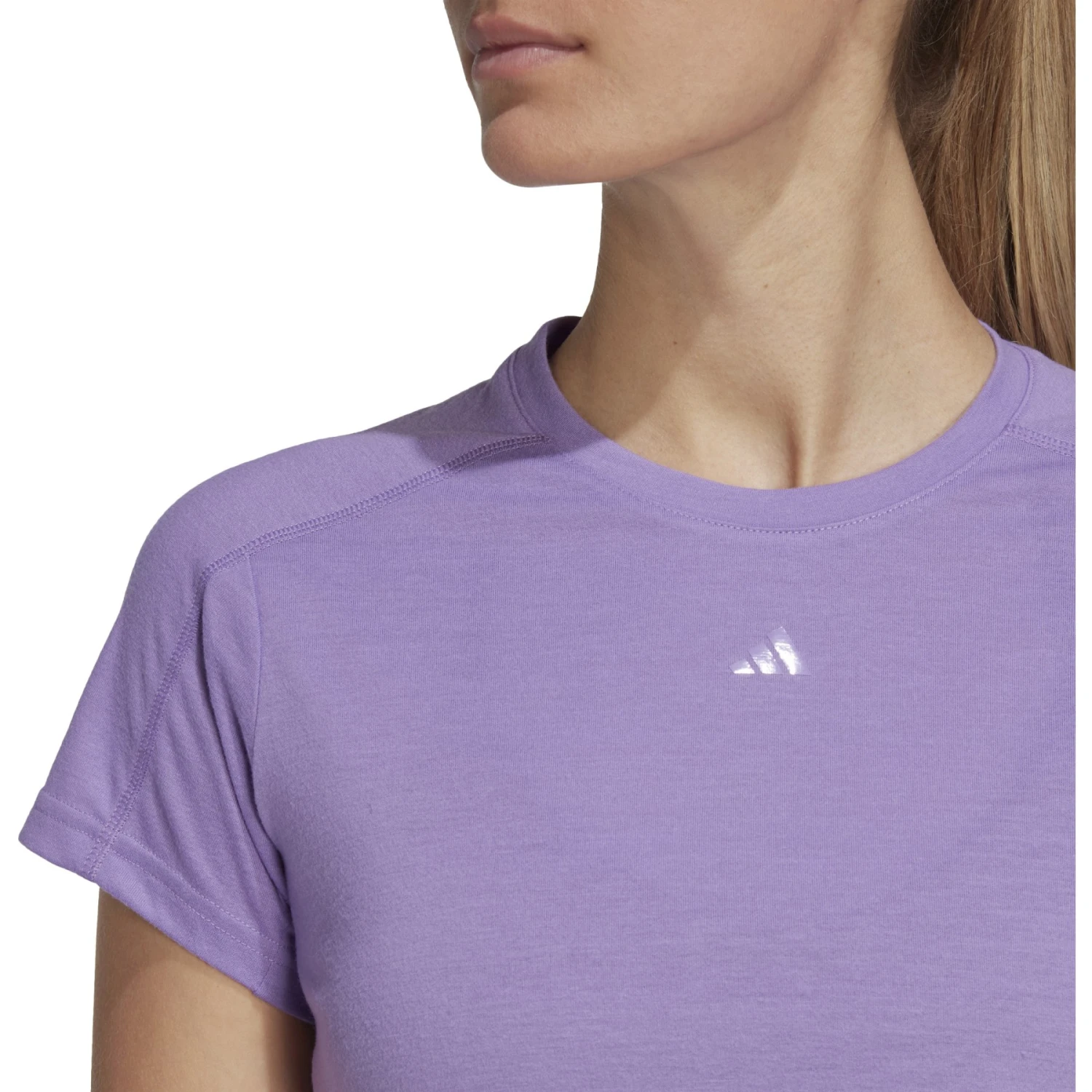 Adidas AEROREADY Train Essentials Crop T-Shirt Dames - Violet Fuse HR7790 6 Adidas AEROREADY Train Essentials Crop T-Shirt Dames - Violet Fuse HR7790 - Afbeelding 4