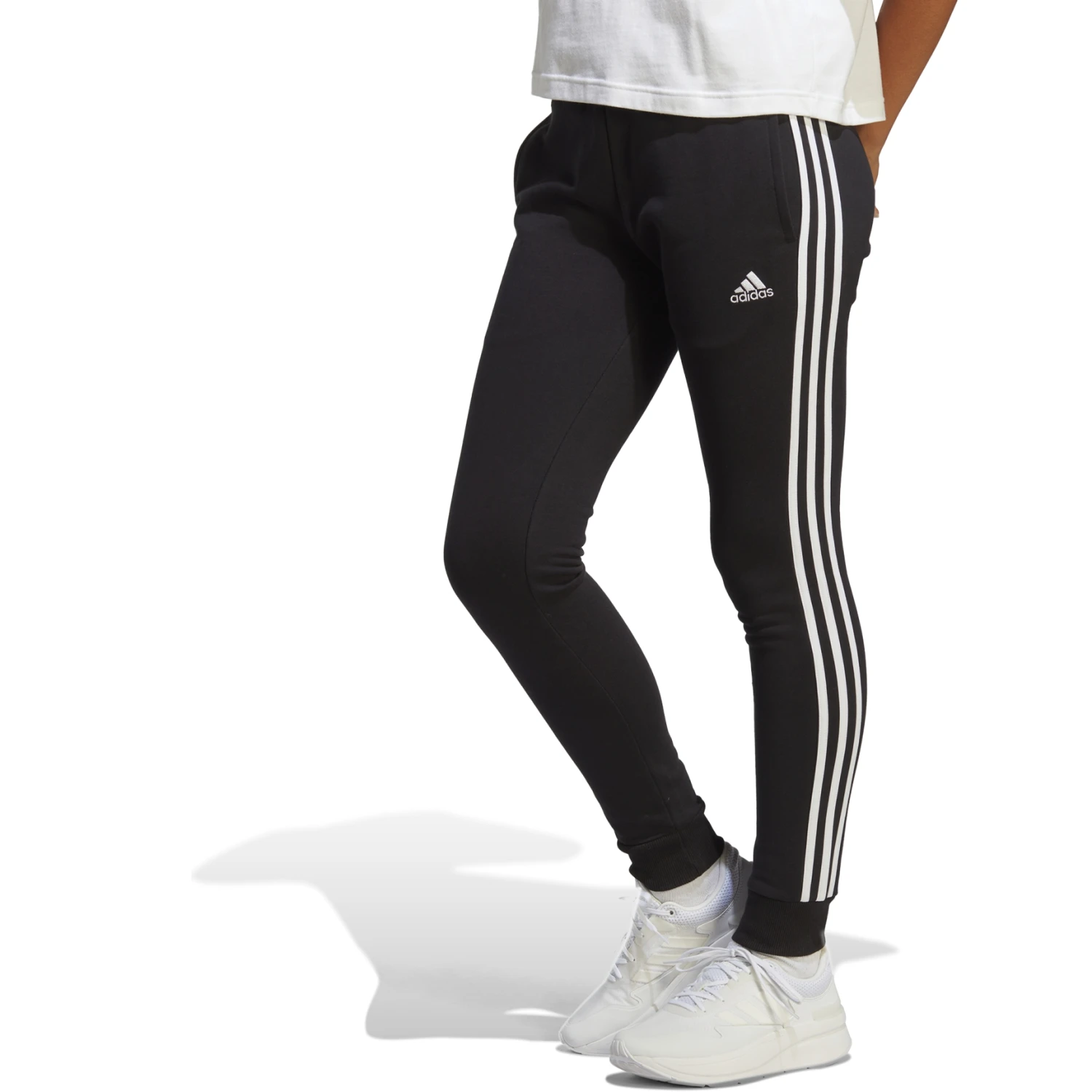 Adidas Essentials 3-Stripes Cuffed Joggingbroek Dames - Zwart/wit IC8770 7 Adidas Essentials 3-Stripes Cuffed Joggingbroek Dames - Zwart/wit IC8770 - Afbeelding 5