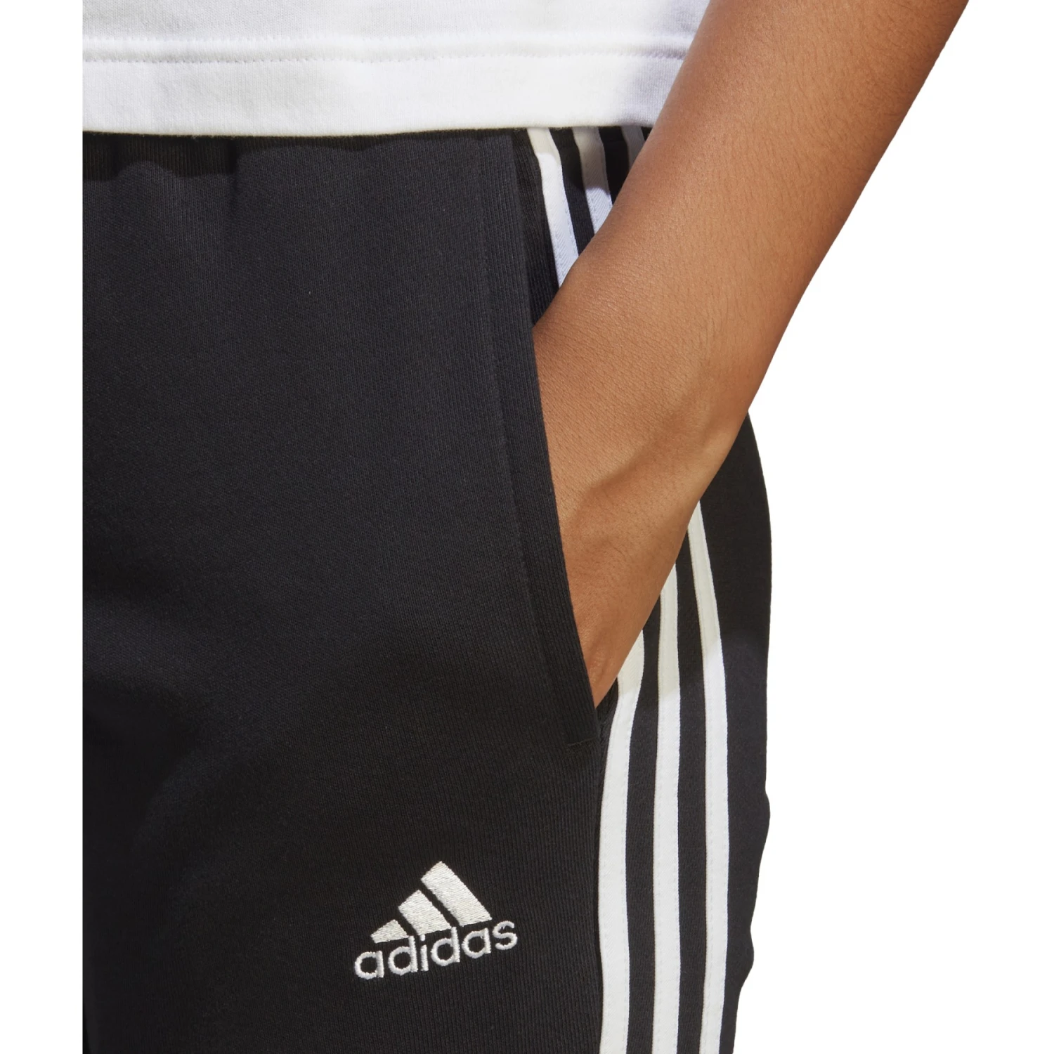 Adidas Essentials 3-Stripes Cuffed Joggingbroek Dames - Zwart/wit IC8770 4 Adidas Essentials 3-Stripes Cuffed Joggingbroek Dames - Zwart/wit IC8770 - Afbeelding 2