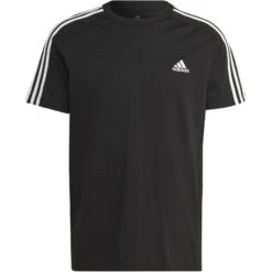 Adidas Essentials Single Jersey 3-Stripes T-Shirt Heren - Zwart/wit IC9334