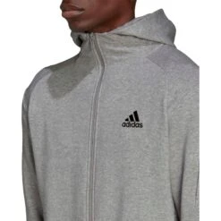 Adidas Essentials 4 Game Day Jas Met Capuchon Heren - Medium Grey Heather HE1806 -Fitness-Mode Winkel adidas men essentials 4 game day full zip hoodie medium grey heather 7 1352852