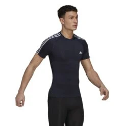 Adidas Techfit 3-Stripes Training T-Shirt Heren - Legend Ink HJ9911 -Fitness-Mode Winkel adidas mens terrex tf 3s tee legend ink hj9911 5 1237660