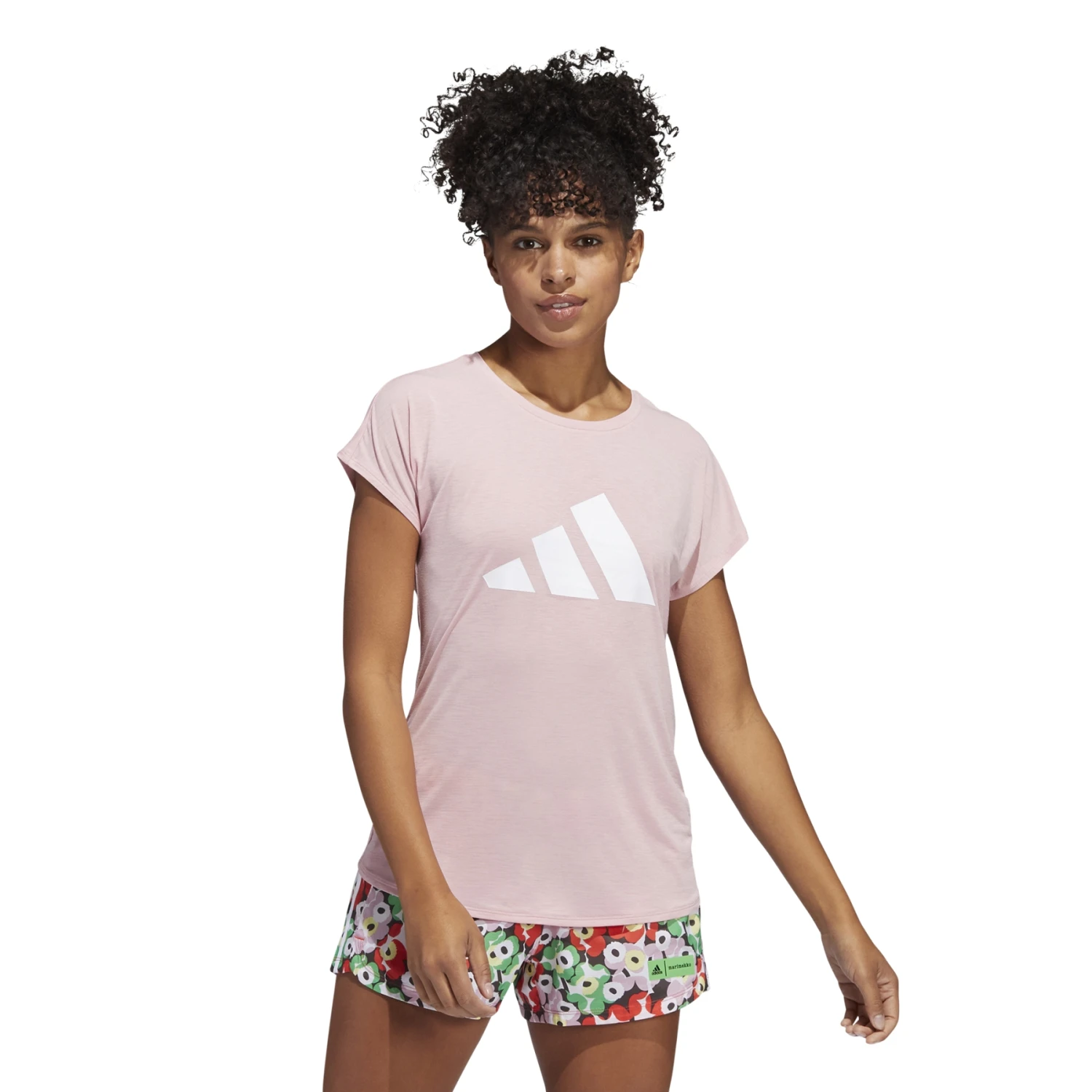 Adidas 3-Streifen Training T-Shirt Dames - Wonder Mauve/white HB6281 3 Adidas 3-Streifen Training T-Shirt Dames - Wonder Mauve/white HB6281