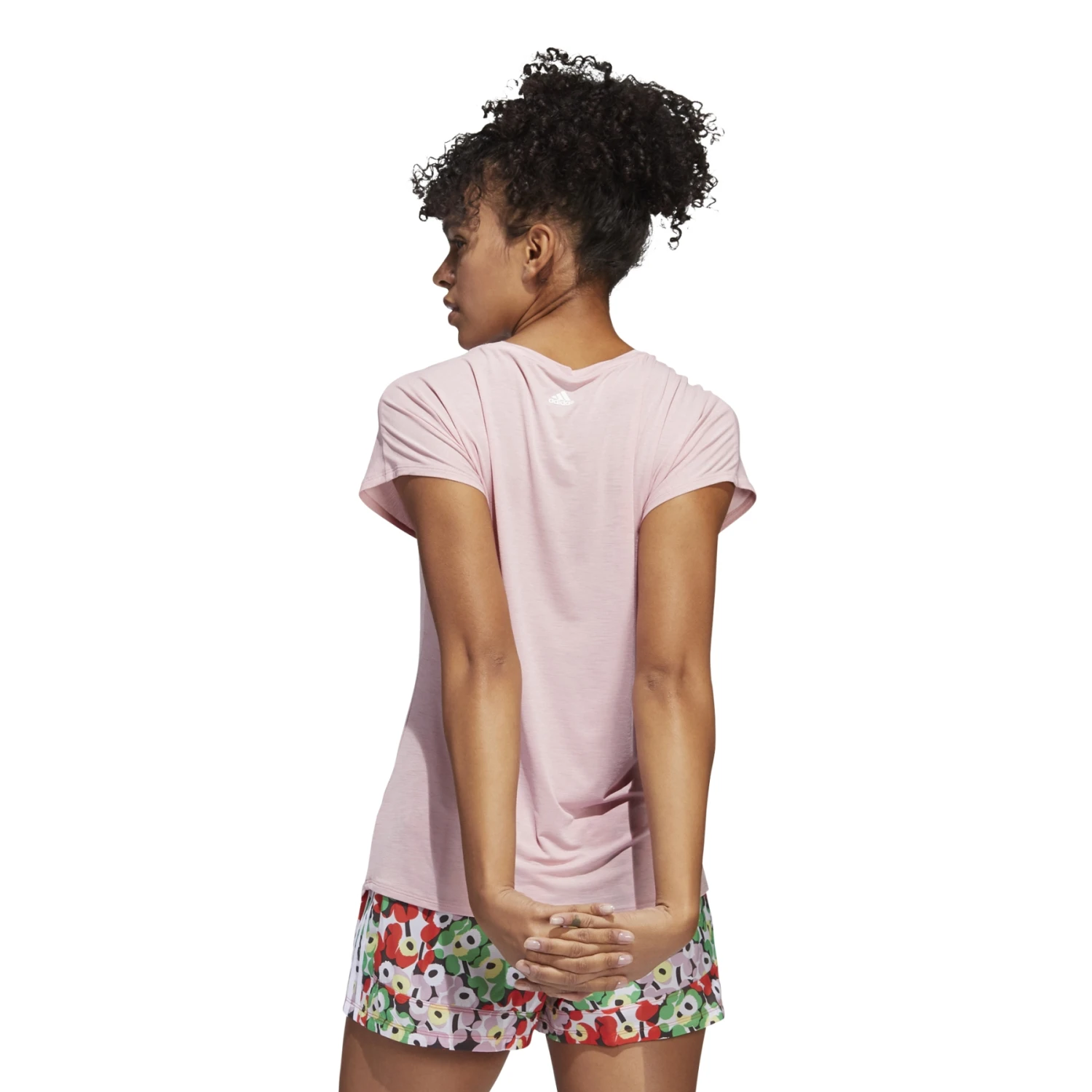 Adidas 3-Streifen Training T-Shirt Dames - Wonder Mauve/white HB6281 4 Adidas 3-Streifen Training T-Shirt Dames - Wonder Mauve/white HB6281 - Afbeelding 2