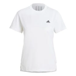 Adidas LOUNGEWEAR Essentials Slim 3-Stripes Shirt Dames - Wit/zwart GL3812 -Fitness-Mode Winkel adidas womens 3 stripes tee white black gl3812 5 1095711
