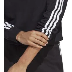 Adidas Essentials 3-Stripes Crop Hoodie Dames - Zwart/wit IC8767 -Fitness-Mode Winkel adidas womens essentials 3 stripes crop hoodie black white ic8767 4 1370489