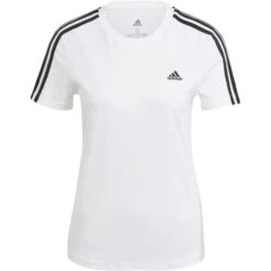 Adidas LOUNGEWEAR Essentials Slim 3-Stripes Shirt Dames - Wit/zwart GL0783