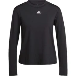 Adidas AEROREADY Studio Shirt Met Lange Mouwen Dames - Black/white HD8942