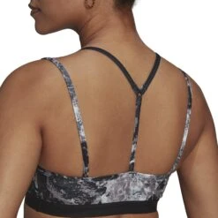 Adidas Yoga Essentials Studio Light-Support Allover Print Sport-BH Dames - Bliss Orange HL6114 -Fitness-Mode Winkel adidas womens terrex essential aop bra black hc3726 7 1238382