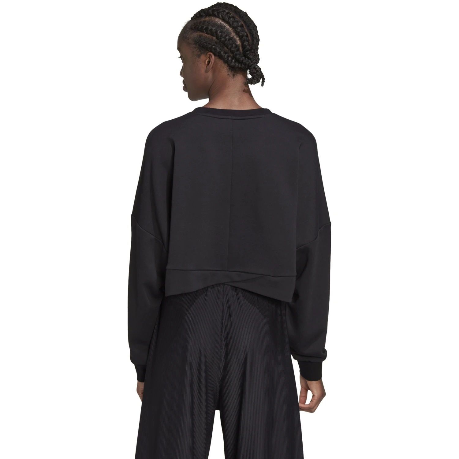 Adidas AEROREADY Studio Loose Sweatshirt Dames - Black/white HD8938 4 Adidas AEROREADY Studio Loose Sweatshirt Dames - Black/white HD8938 - Afbeelding 2