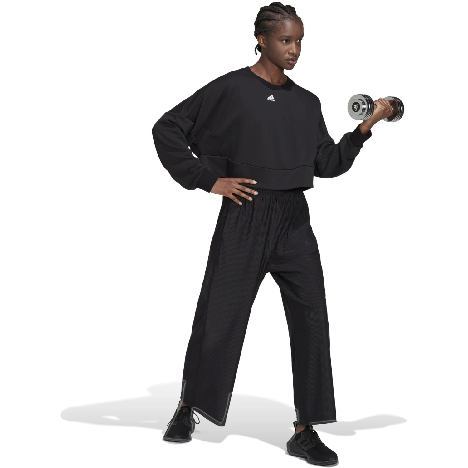 Adidas AEROREADY Studio Loose Sweatshirt Dames - Black/white HD8938 7 Adidas AEROREADY Studio Loose Sweatshirt Dames - Black/white HD8938 - Afbeelding 5