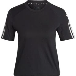 Adidas Train Essentials 3-Stripes Crop T-Shirt Dames - Zwart/wit HR7843 -Fitness-Mode Winkel adidas womens train essentials 3 stripes crop t shirt black white hr7843 2 1361058