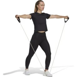 Adidas Train Essentials 3-Stripes Crop T-Shirt Dames - Zwart/wit HR7843 -Fitness-Mode Winkel adidas womens train essentials 3 stripes crop t shirt black white hr7843 5 1361055