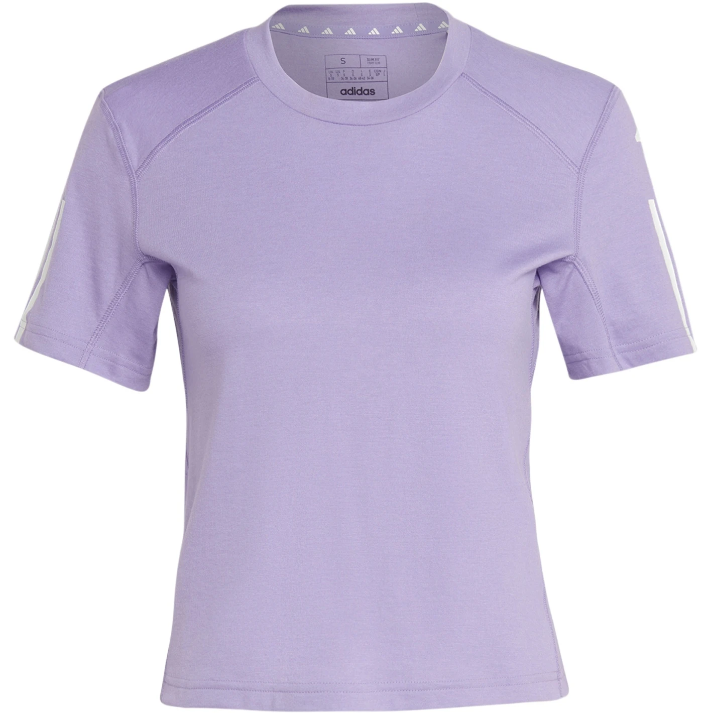Adidas Train Essentials 3-Stripes Crop T-Shirt Dames - Violet Fuse/white HR7845 8 Adidas Train Essentials 3-Stripes Crop T-Shirt Dames - Violet Fuse/white HR7845 - Afbeelding 6