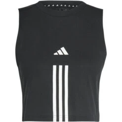 Adidas Train Essentials Cotton Crop Tanktop Dames - Zwart/wit HR7847