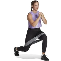 Adidas Train Essentials Cotton Crop Tanktop Dames - Violet Fuse/white HR7849 -Fitness-Mode Winkel adidas womens train essentials cotton crop tank violet fuse white hr7849 1 1369019