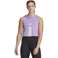 Adidas Train Essentials Cotton Crop Tanktop Dames - Violet Fuse/white HR7849 -Fitness-Mode Winkel adidas womens train essentials cotton crop tank violet fuse white hr7849 5 1369015