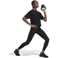 Adidas Train Icons 3 Bar Logo Shirt Damens - Zwart HD8973 -Fitness-Mode Winkel adidas womens train icons 3 bar logo t shirt black hd8973 3 1360147