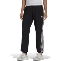 Adidas TRAINICONS 3-Stripes Woven Broek Dames - Zwart H59081 -Fitness-Mode Winkel adidas womens trainicons 3 stripes woven pants black h59081 1 1368531