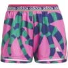 Adidas X FARM Rio Pacer 3-Stripes Shorts Dames - Pulmag/bgreen HS1197 -Fitness-Mode Winkel adidas womens x farm rio pacer 3 stripes knit shorts pulmag bgreen hs1197 1 1354985