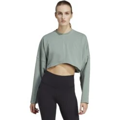 Adidas Yoga Studio Crop Sweatshirt Dames - Silk Green HR5086