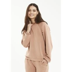 Athlecia Jillnana Sweatshirt Dames - Mocha Mousse -Fitness-Mode Winkel athlecia jillnana w sweat womens pullover mocha mousse 8 1266026