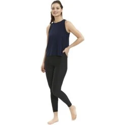 Athlecia Seaweed Tanktop Dames - Dark Sapphire -Fitness-Mode Winkel athlecia seaweed w top womens dark sapphire b1 1439629