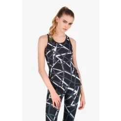 Champion Legacy Ringerback Womens Tank Top - Black Allover -Fitness-Mode Winkel champion ringerback womens tank top black allover 1 988915