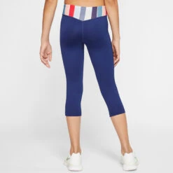 Nike One Legging Kinderen - Blue Void/track Red/washed Coral CJ7671-492 -Fitness-Mode Winkel cj7671 492 nike one older kids training tights 01 822614