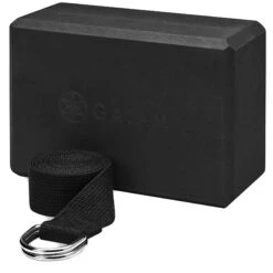 Gaiam Block & Strap Combo - Black