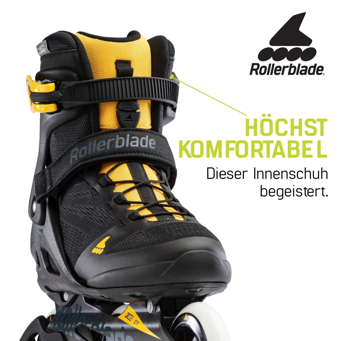Rollerblade Macroblade 100 3WD - Men Fitness Inline Skates - Black/saffron Yellow 13 Rollerblade Macroblade 100 3WD - Men Fitness Inline Skates - Black/saffron Yellow - Afbeelding 11
