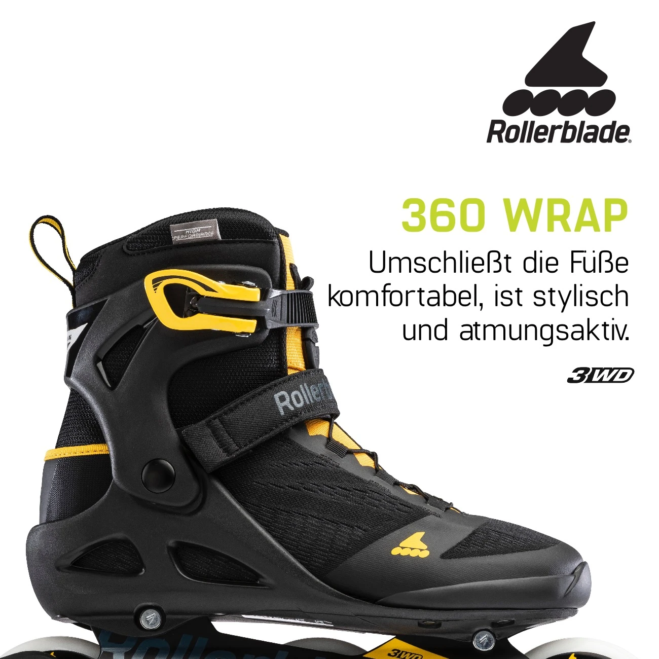 Rollerblade Macroblade 100 3WD - Men Fitness Inline Skates - Black/saffron Yellow 11 Rollerblade Macroblade 100 3WD - Men Fitness Inline Skates - Black/saffron Yellow - Afbeelding 9