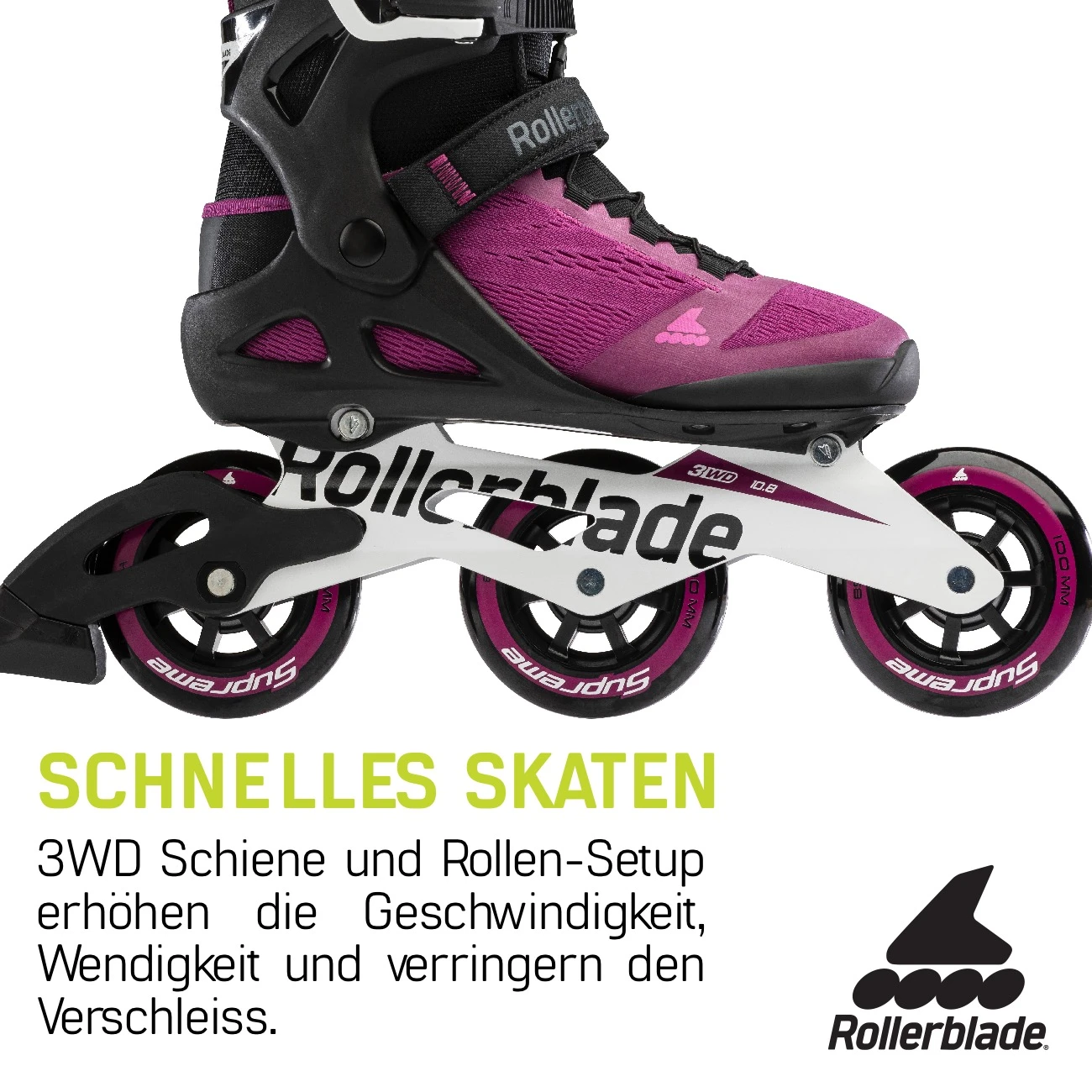 Rollerblade Macroblade 100 3WD W - Women Fitness Inline Skates - Purple/black 9 Rollerblade Macroblade 100 3WD W - Women Fitness Inline Skates - Purple/black - Afbeelding 8