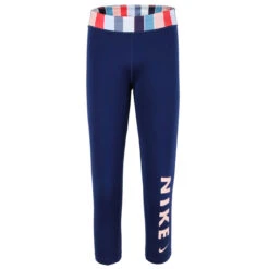 Nike One Legging Kinderen - Blue Void/track Red/washed Coral CJ7671-492 -Fitness-Mode Winkel nike cj7671 492 831686