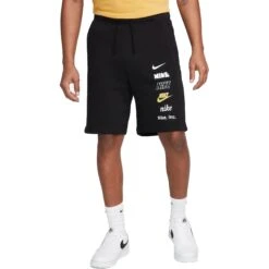 Nike Club Fleece Korte Broek Heren - Zwart FB8830-010 -Fitness-Mode Winkel nike club fleece mens shorts black fb8830 010 1 1476861