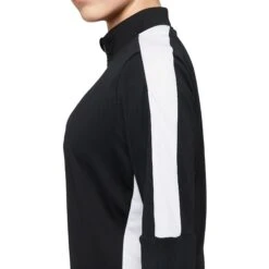 Nike Dri-FIT Academy Drill Dames Voetbaltop - Zwart/zwart/wit DX0513-010 -Fitness-Mode Winkel nike dri fit academy 23 womens drill football top dx0513 010 4 1534712