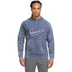 Nike Dri-FIT Fleece Fitness-Hoodie Heren - Diffused Blue DX1555-491