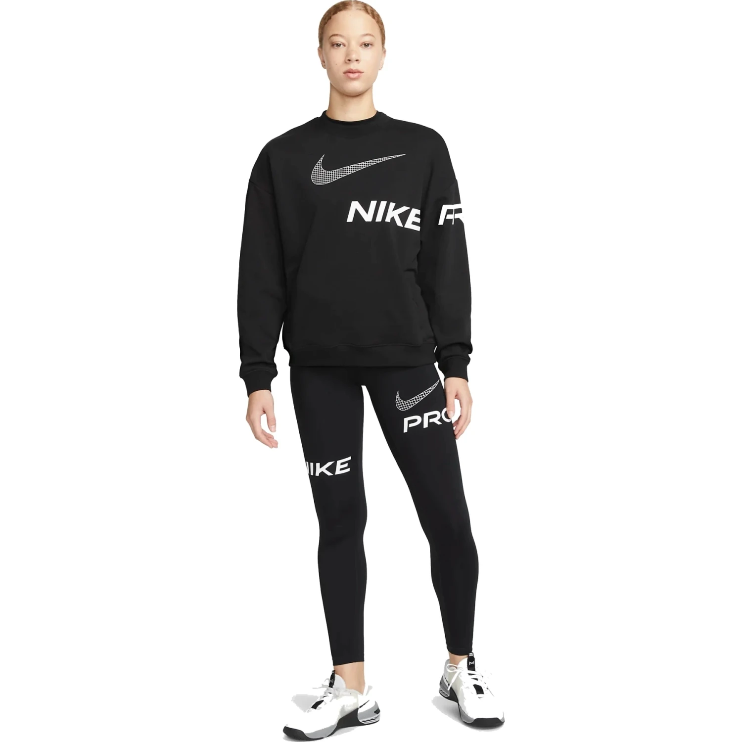 Nike Dri-FIT Get Fit French-Terry Sweatshirt Dames - Black/iron Grey/white DX0074-010 8 Nike Dri-FIT Get Fit French-Terry Sweatshirt Dames - Black/iron Grey/white DX0074-010 - Afbeelding 6