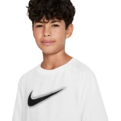 Nike Dri-FIT Multi+ Trainingsshirt Kinderen - Wit/zwart DX5386-101 -Fitness-Mode Winkel nike dri fit multisport graphic kids shortsleeve shirt white black dx5386 101 1 1476300