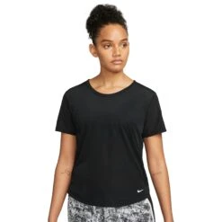 Nike Dri-FIT One Breathe T-Shirt Dames - Zwart/wit DX0131-010