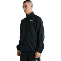 Nike Dri-FIT Team Training Jas Heren - Zwart/zwart/wit DM6619-011 -Fitness-Mode Winkel nike dri fit team mens woven training jacket black black white dm6619 011 3 1415488