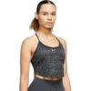 Nike One Dri-FIT Cropped Tanktop Dames - Black/pearl Pink/white DX0164-010 -Fitness-Mode Winkel nike one dri fit womens cropped tank top black pearl pink white dx0164 010 1 1480361