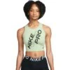 Nike Pro Dri-FIT Tanktop Dames - Honeydew/black FB5261-343 -Fitness-Mode Winkel nike pro dri fit crop womens tank shirt honeydew black fb5261 343 2 1522668