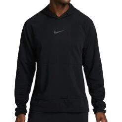 Nike Pro Dri-FIT Fleece Fitness Hoodie Heren - Black/iron Grey DV9821-010