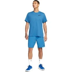 Nike Pro Dri-Fit T-Shirt Heren - Lite Photo Blue/black DQ4866-435 -Fitness-Mode Winkel nike pro dri fit mens short sleeve shirt lite photo blue black dq4866 435 3 1300157