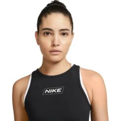 Nike Pro Dri-Fit Women's Cropped Tank - Black/dark Smoke Grey/white DQ5593-010 -Fitness-Mode Winkel nike pro dri fit womens cropped tank black dark smoke grey white dq5593 010 2 1288231