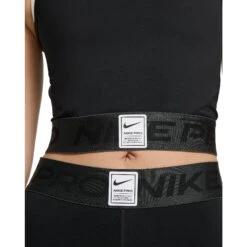 Nike Pro Dri-Fit Women's Cropped Tank - Black/dark Smoke Grey/white DQ5593-010 -Fitness-Mode Winkel nike pro dri fit womens cropped tank black dark smoke grey white dq5593 010 3 1288230