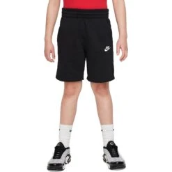 Nike Sportswear Club Fleece Korte Broek Kinderen - Zwart/wit FD3015-010 -Fitness-Mode Winkel nike sportswear club fleece kids shorts black white fd3015 010 1 1523455